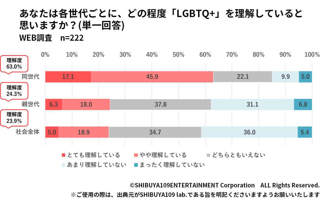 世代ごとの理解度