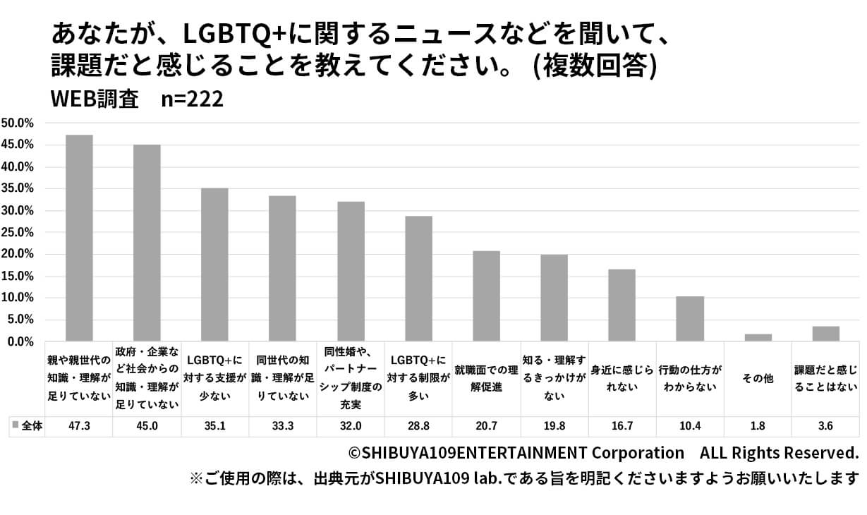 LGBTQ+に関する課題